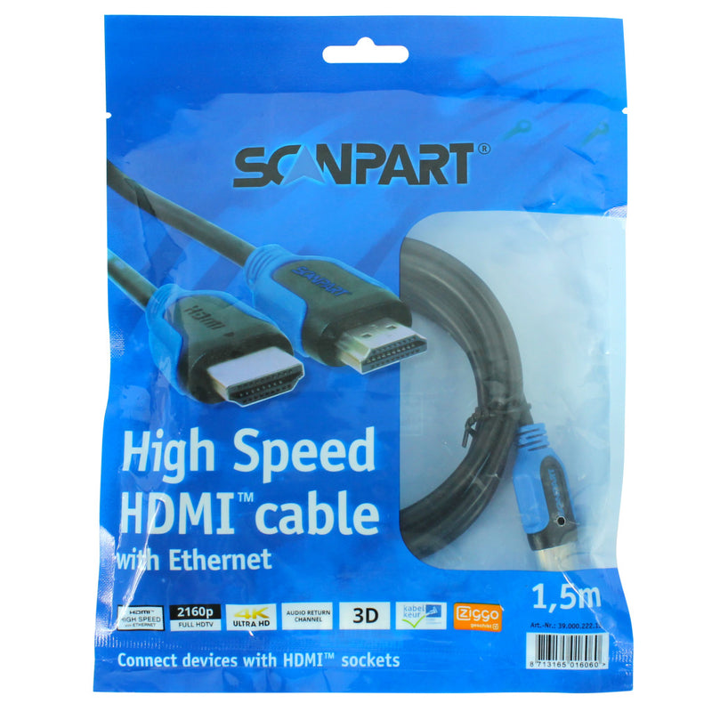 Afbeelding laden in galerijviewer, Scanpart hdmi kabel blauw 1,5m
