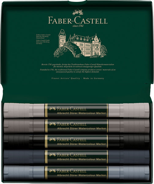Afbeelding laden in galerijviewer, Faber castell fc-160306 wk25aquarel marker fc albrechtdürer 5 stuks grey tones
