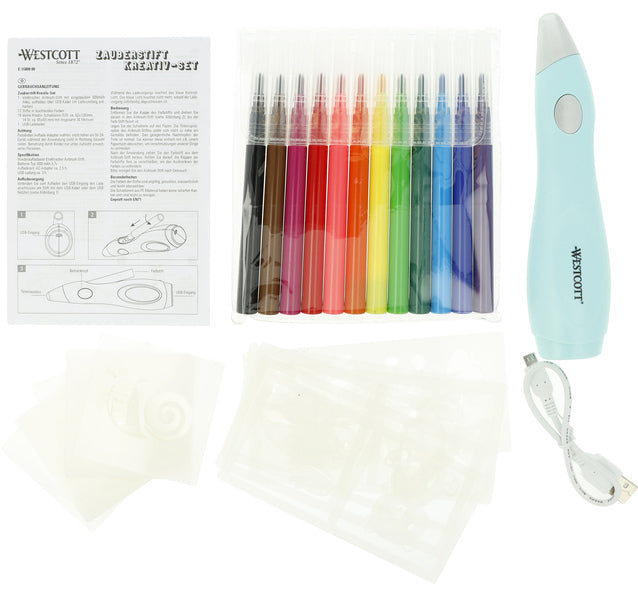 Afbeelding laden in galerijviewer, Westcott airbrush - set inclusief 12 stiften en 36 sjablonen - ac-e16800