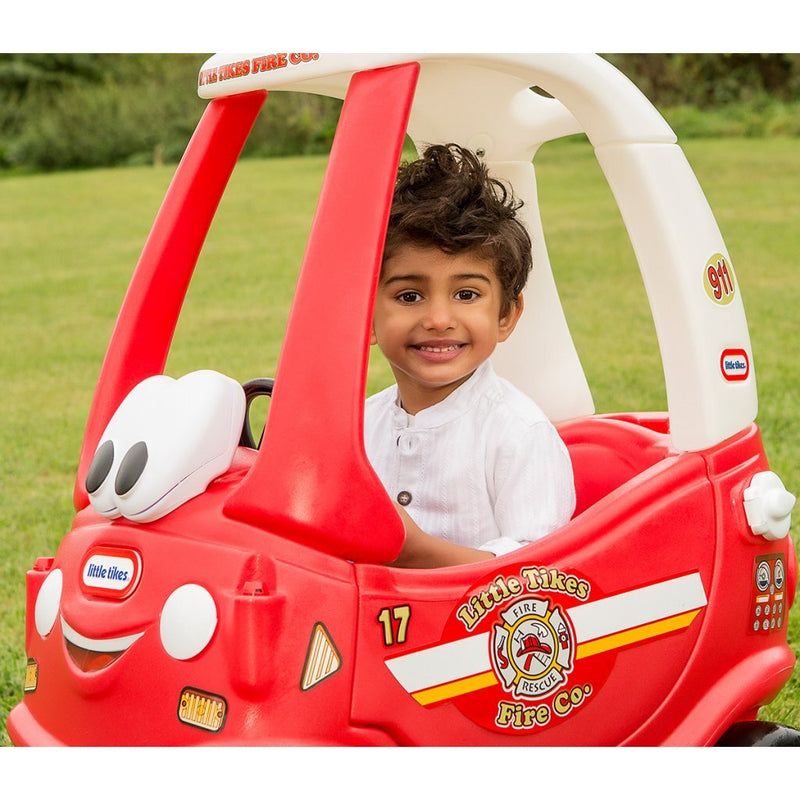 Afbeelding laden in galerijviewer, Little tikes ride and rescue cozy coupe brandweer loopauto