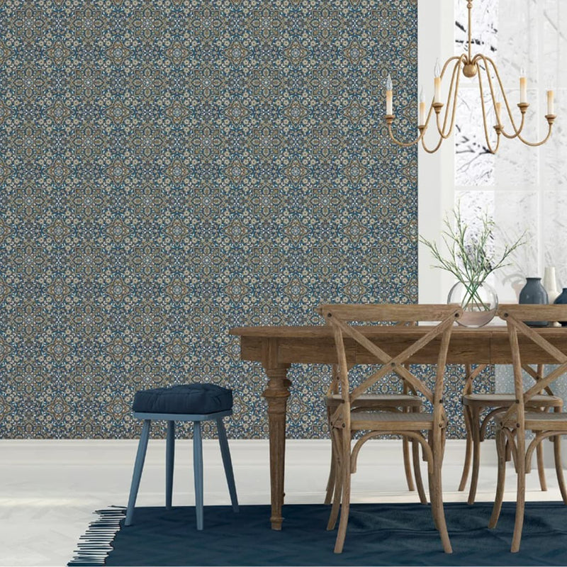 Afbeelding laden in galerijviewer, Noordwand Homestyle Behang Portugese Tiles bruin en blauw