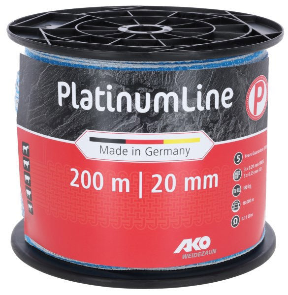 Afbeelding laden in galerijviewer, Ako producten platinumline schriklint 20 mm wit blauw 200m