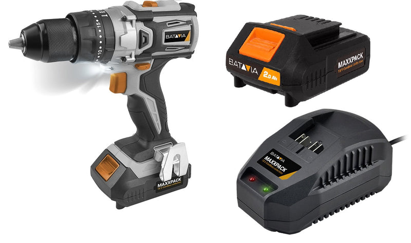 Afbeelding laden in galerijviewer, Batavia producten maxxpack 18v accuklopboormachine 2ah accuplusoplader