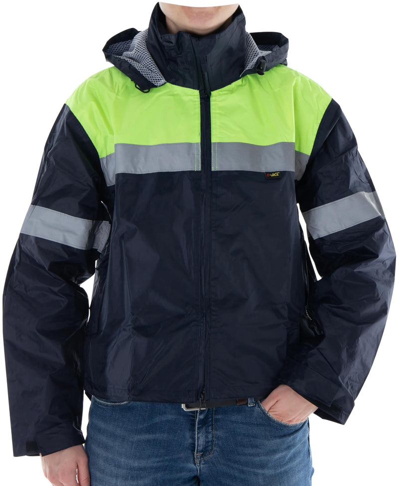 Afbeelding laden in galerijviewer, 4-act regenjas rain jacket size l blue y reflex