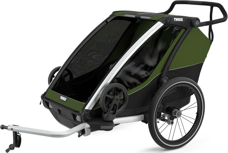 Afbeelding laden in galerijviewer, Thule fiets-kinderkar chariot cab double . child trailer char. cab 2 aku cyp.green