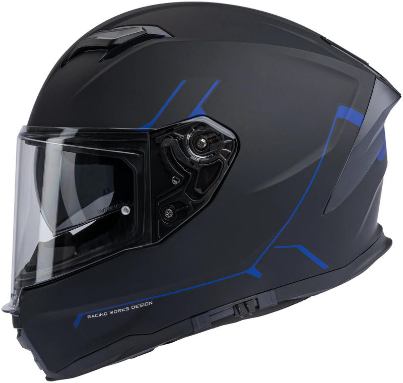 Afbeelding laden in galerijviewer, Spec-x integralhelm sx-82.03 r2 stinger helmet sx-82.03 r2 black matt blue l pin rea