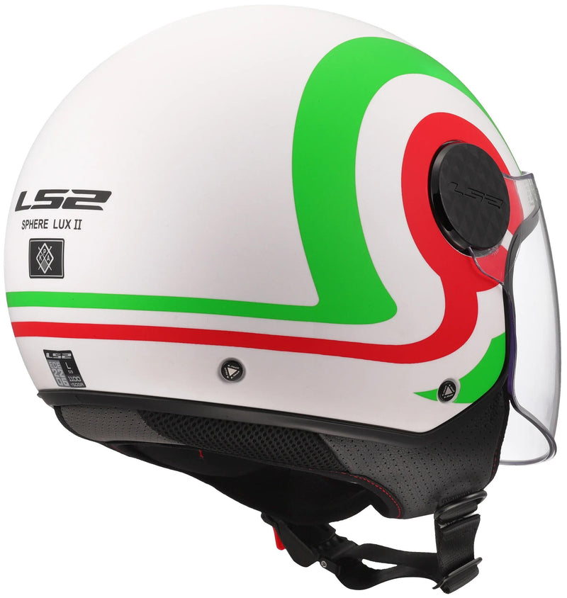 Afbeelding laden in galerijviewer, Ls2 jethelm of558 sphere lux ii urby helmet sphere lux ii urby white green red matt