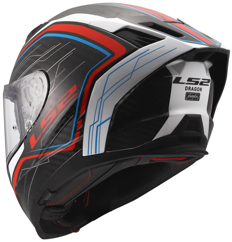 Afbeelding laden in galerijviewer, Ls2 integralhelm ff807 dragon subic helmet ff807 dragon subic white blue red xl