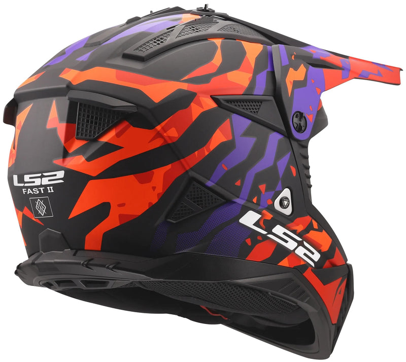 Afbeelding laden in galerijviewer, Ls2 crosshelm mx708 fast ii grotesk helmet mx708 fast ii grotesque purple or. matt