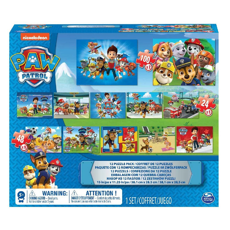Afbeelding laden in galerijviewer, Paw patrol 12in1 puzzelset 25 48 100 stukjes