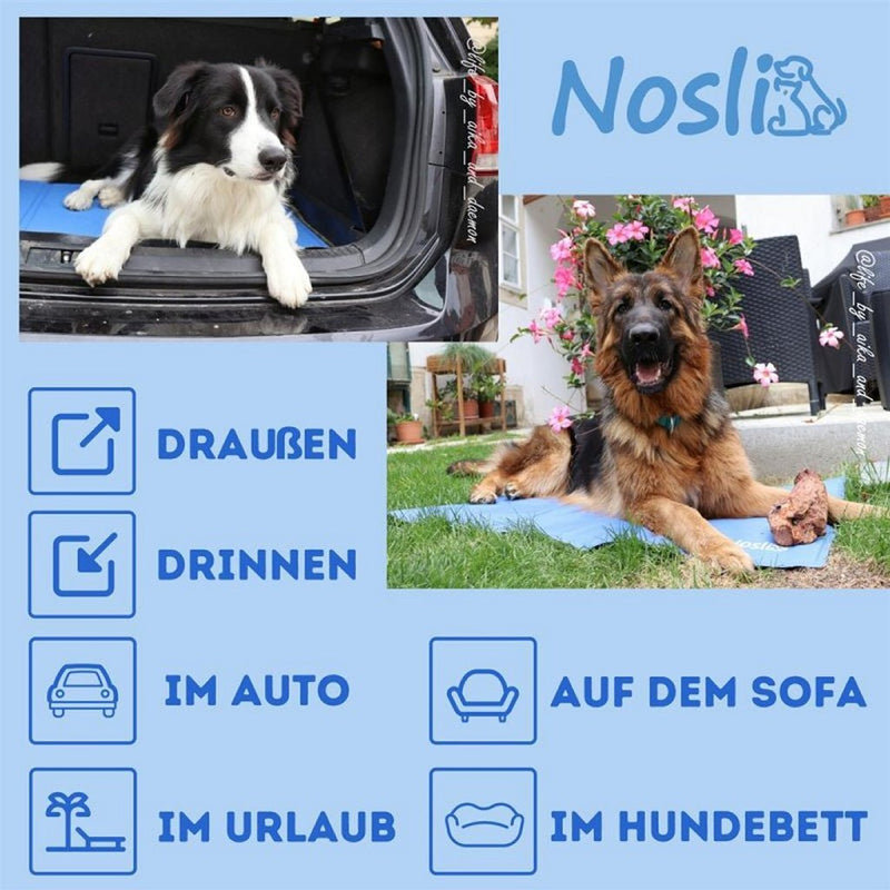 Afbeelding laden in galerijviewer, Nosli nosli zelfkoelende koelmat voor honden en katten 50x90 cm zeeblauw