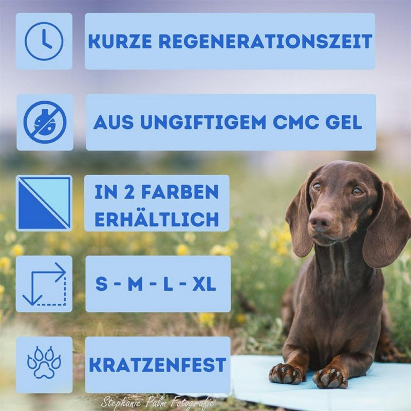Afbeelding laden in galerijviewer, Nosli zelfkoelende koelmat voor honden en katten 76x103 cm zeeblauw