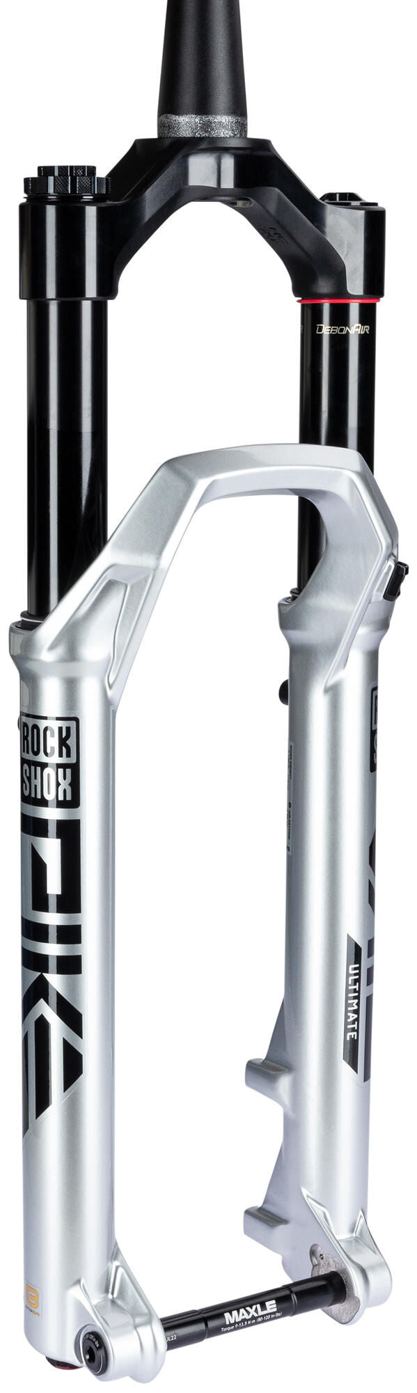 Afbeelding laden in galerijviewer, Rockshox verende voorvork pike ultimate rc2 27,5 boost susp.fork rs pike ult.rc2 27,5 120mm silver