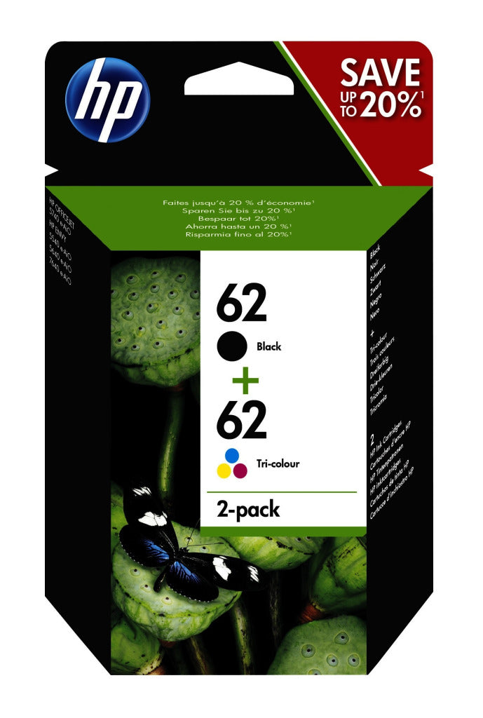 Afbeelding laden in galerijviewer, Hp inktcartridge n9j71ae nummer 62 2 stuks cyaan geel magenta zwart