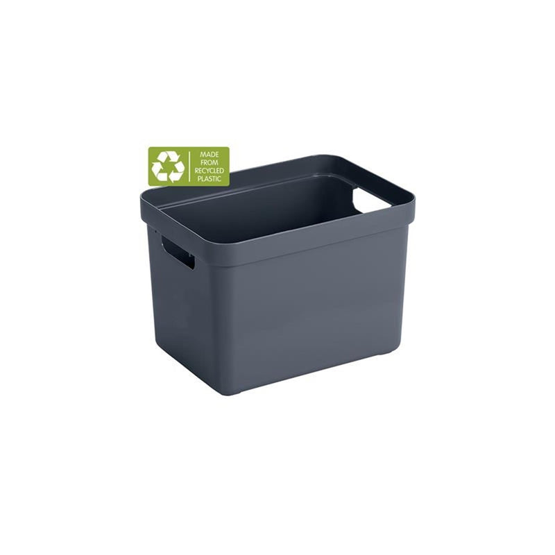 Afbeelding laden in galerijviewer, Sunware sigma home opbergbox 18l donker blauwgrijs 35,2 x 25,3 x 24,3 cm