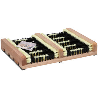 Afbeelding laden in galerijviewer, Basic houten schoenen en laarzen voetveger met borstels 35x26x5,5 cm