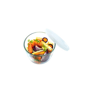 Afbeelding laden in galerijviewer, Pyrex cook and freeze ronde glazen vershoudschaal met deksel 1.1l