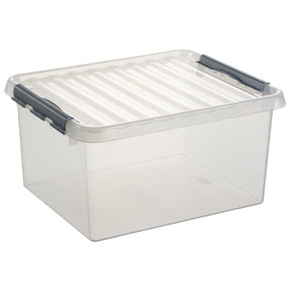 Afbeelding laden in galerijviewer, Sunware q-line opbergbox 36 liter transparant 50x40x26cm