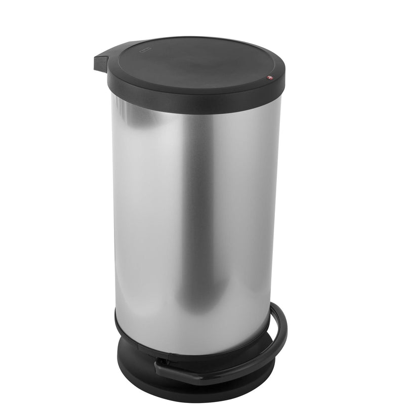 Afbeelding laden in galerijviewer, Rotho paso pedaalemmer 30l zilver metallic