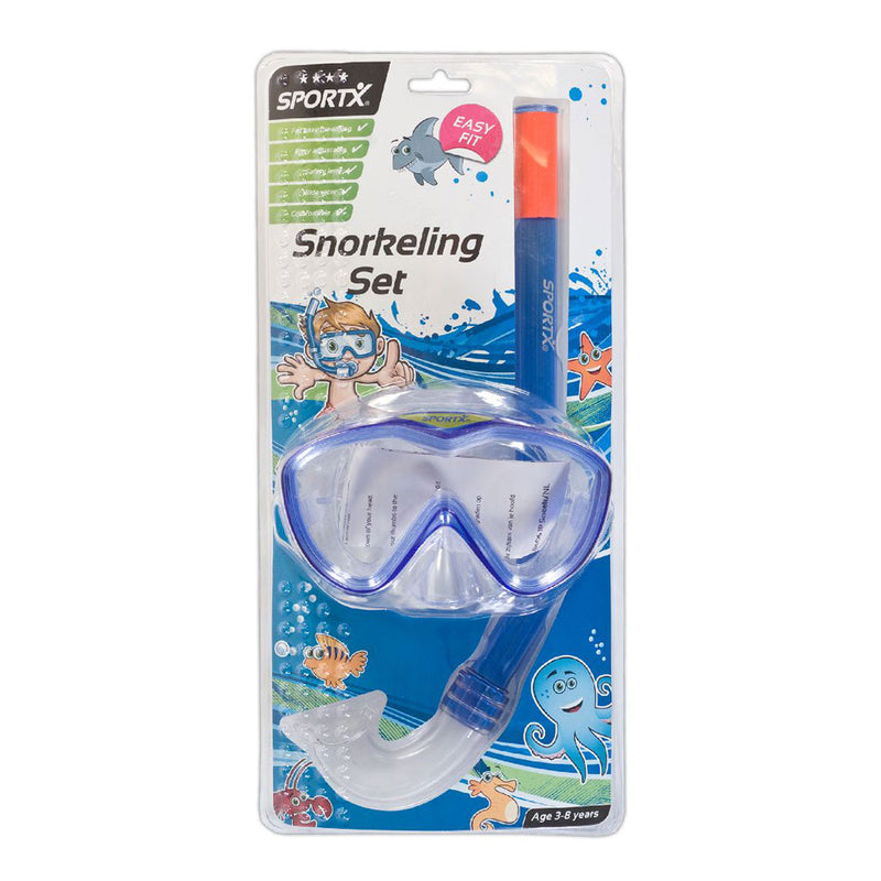 Afbeelding laden in galerijviewer, Sportx kinder snorkelset blauw
