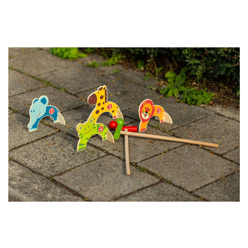 Afbeelding laden in galerijviewer, Outdoor play animal croquet - speelgoed - dierenvorm - 4 dierenpoortjes - kindvriendelijk