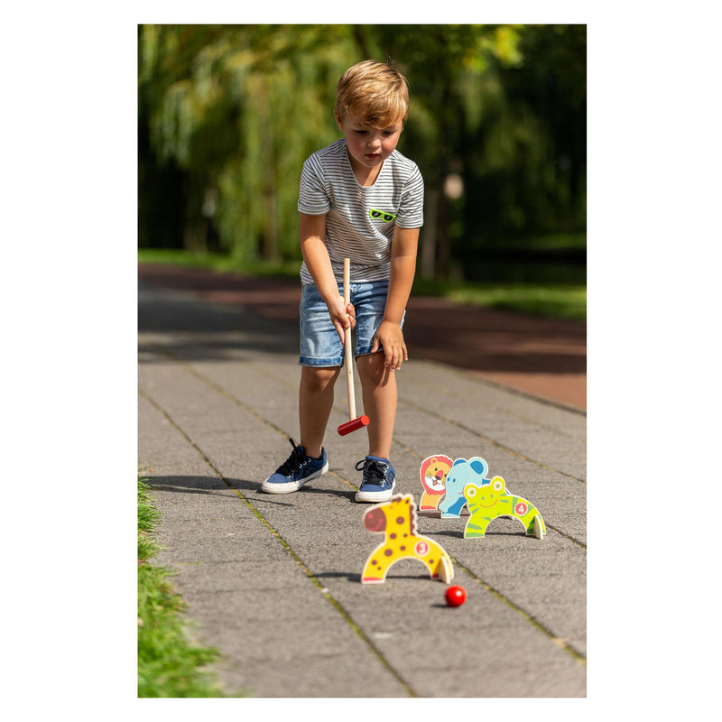 Afbeelding laden in galerijviewer, Outdoor play animal croquet - speelgoed - dierenvorm - 4 dierenpoortjes - kindvriendelijk