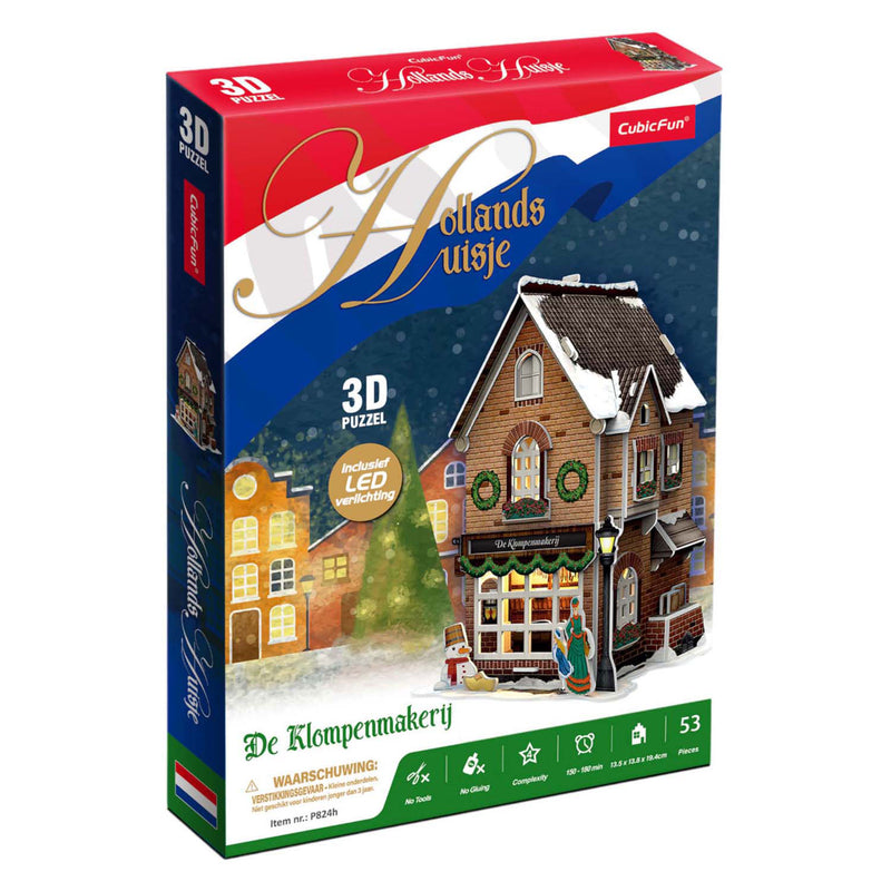 Afbeelding laden in galerijviewer, Cubic fun 3d puzzel klompenmakerij met led verlichting