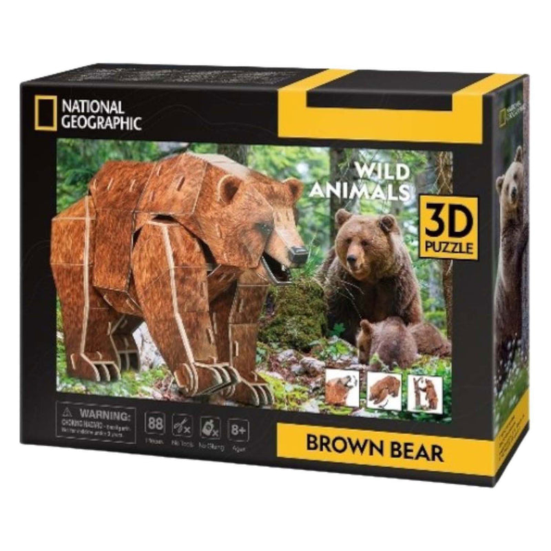 Afbeelding laden in galerijviewer, Cubic fun national geographic 3d-puzzel bruine beer - 88 stukjes - 8+ jaar