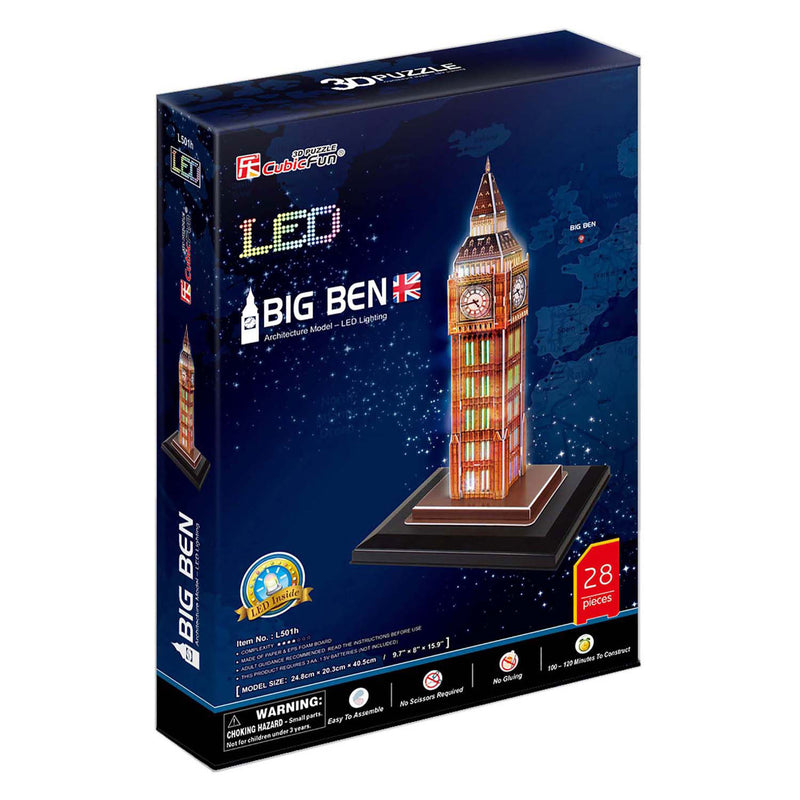Afbeelding laden in galerijviewer, Cubic fun 3d puzzel big ben met led verlichting
