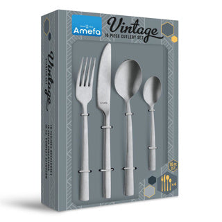 Afbeelding laden in galerijviewer, Amefa bestekset vintage stonewash 16 delig