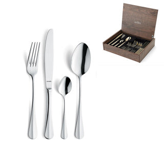 Afbeelding laden in galerijviewer, Amefa bestekset 24dlg baguette luxe houten kist