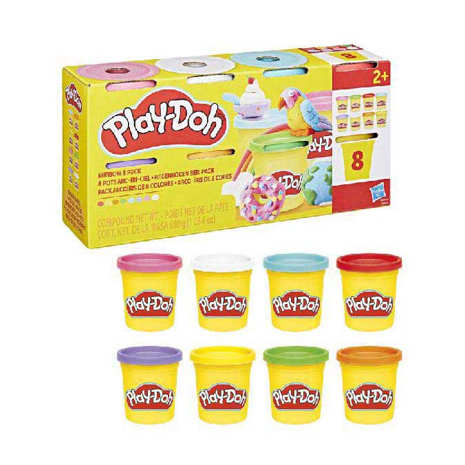 Afbeelding laden in galerijviewer, Play-doh regenboog - 8 kleipotjes