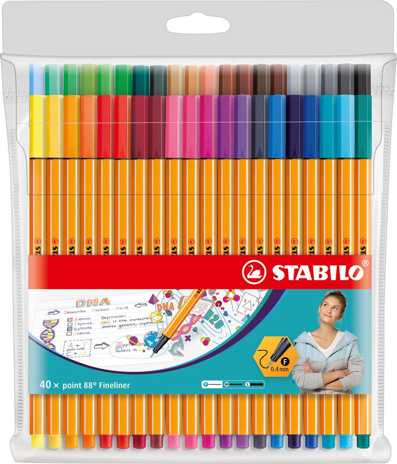 Afbeelding laden in galerijviewer, Stabilo point 88 fineliners in etui - 40dlg.