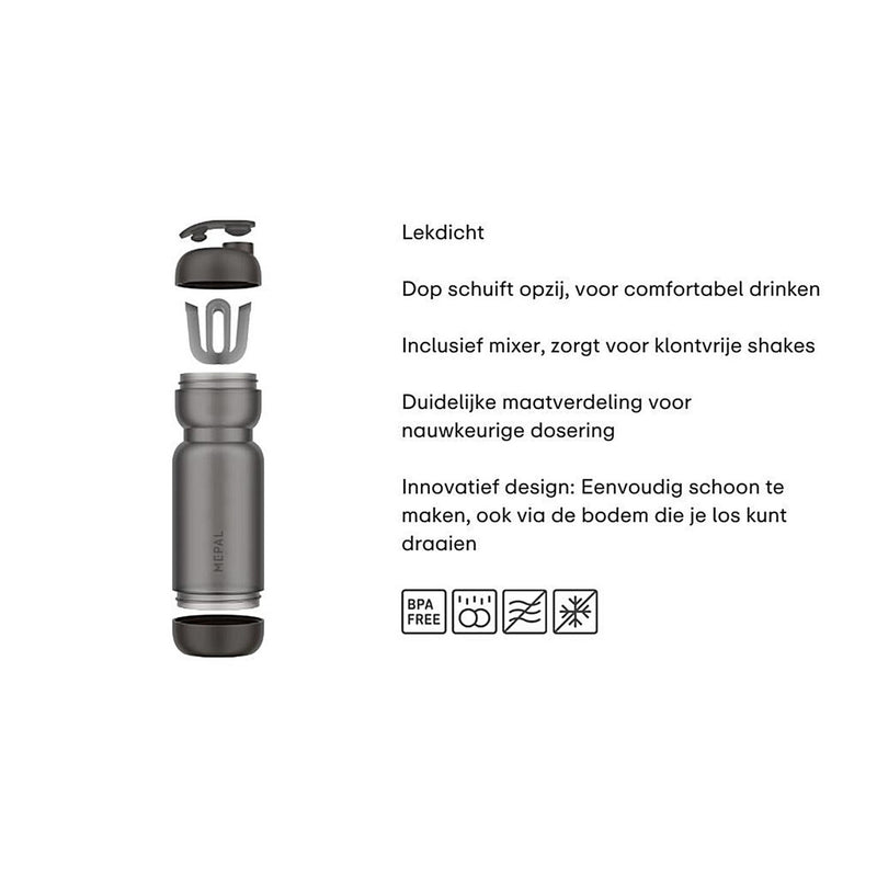 Afbeelding laden in galerijviewer, Mepal shakebeker sport 800ml - graphite black