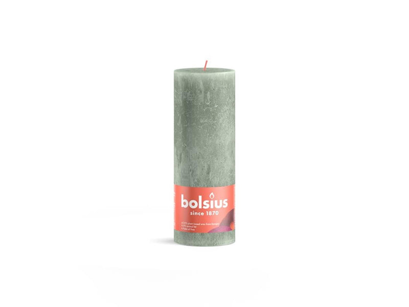 Afbeelding laden in galerijviewer, Bolsius shine collection rustiek stompkaars 190 68 jade green-jadegroen