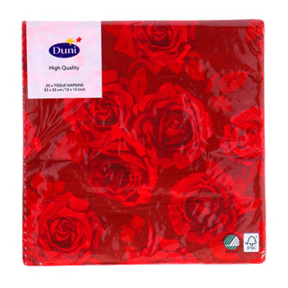 Afbeelding laden in galerijviewer, Duni servetten rich roses 33x33 cm | 12 stuks