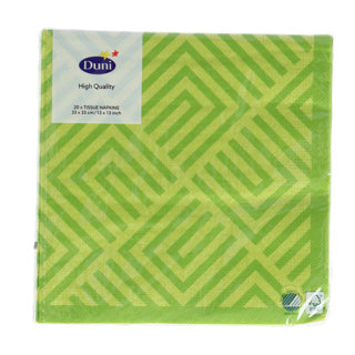 Afbeelding laden in galerijviewer, Duni servetten mosaic kiwi 33x33 cm | 12 stuks