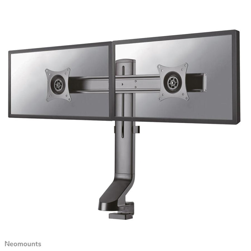 Afbeelding laden in galerijviewer, Neomounts fpma-d860dblack flatscreen bureausteun, 2x 10-27 7 kg, 26 - 45 cm, 75x75 100x