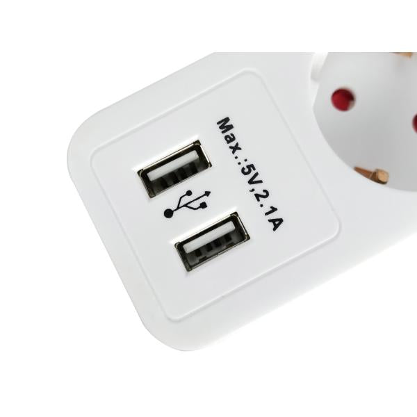 Afbeelding laden in galerijviewer, Equip 245554, 5-outlet power strip with 2x usb, 5x ac outlet(s) indoor, type f, 1.5 mm², 1.8 m