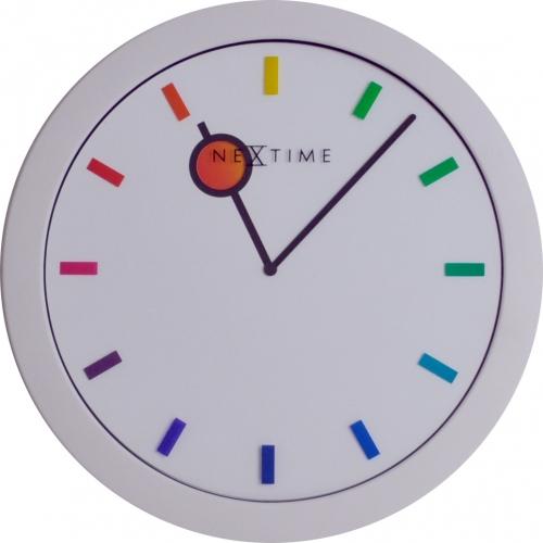 Afbeelding laden in galerijviewer, Nextime klok 3048 color change, ø28 cm, wall, white multi-color