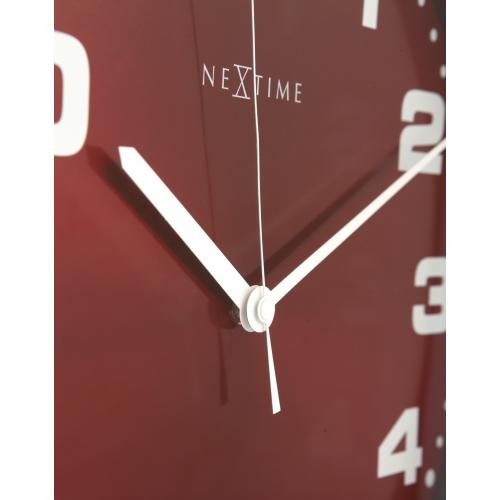 Afbeelding laden in galerijviewer, Nextime klok 3053ro dash red, ø35 cm, wall, red silver