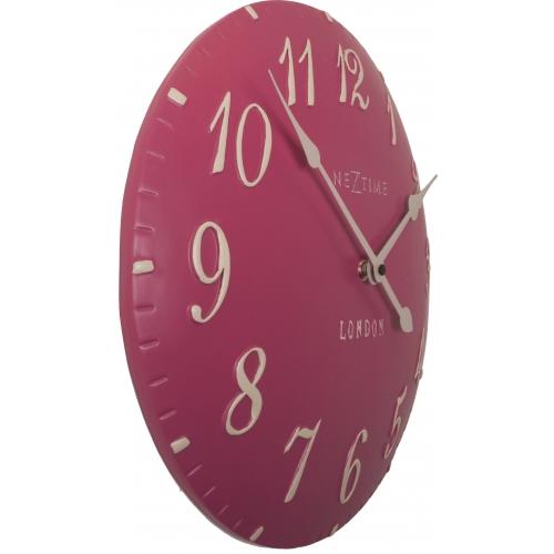Afbeelding laden in galerijviewer, Nextime klok 3084rz london arabic, ø34.5 cm, wall, pink white
