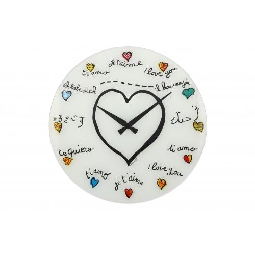Afbeelding laden in galerijviewer, Nextime klok 8030 loving you, ø43 cm, wall, white multi-color