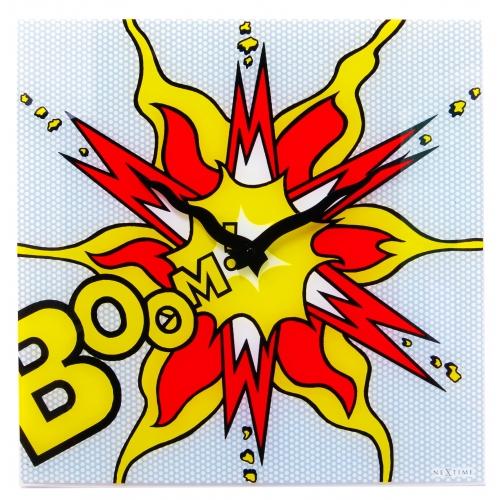 Afbeelding laden in galerijviewer, Nextime klok 8173 boom, 43x43 cm, wall ,red yellow white