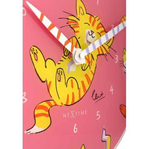 Afbeelding laden in galerijviewer, Nextime klok 8810 tickle my tummy, ø30 cm, wall, pink multi-color