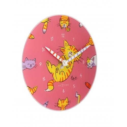 Afbeelding laden in galerijviewer, Nextime klok 8810 tickle my tummy, ø30 cm, wall, pink multi-color