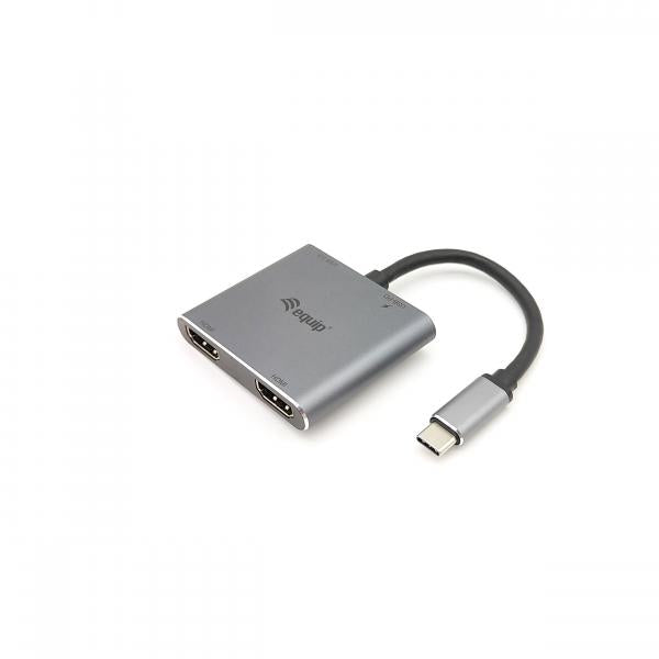 Afbeelding laden in galerijviewer, Equip 133484 usb-c 4 in 1 dual hdmi adapter