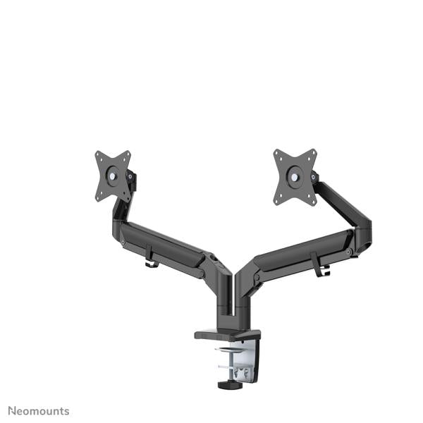 Afbeelding laden in galerijviewer, Neomounts ds70-810bl2 desk mount ultra flat, clamp grommet, dual-mount, 17 - 32 inch