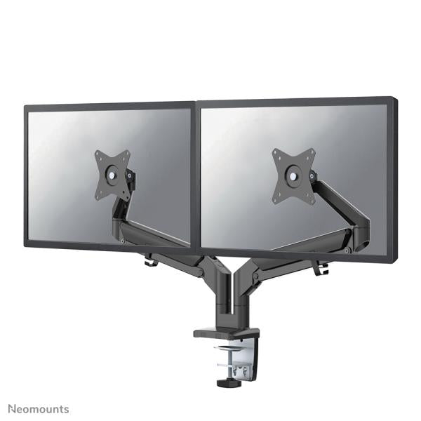 Afbeelding laden in galerijviewer, Neomounts ds70-810bl2 desk mount ultra flat, clamp grommet, dual-mount, 17 - 32 inch
