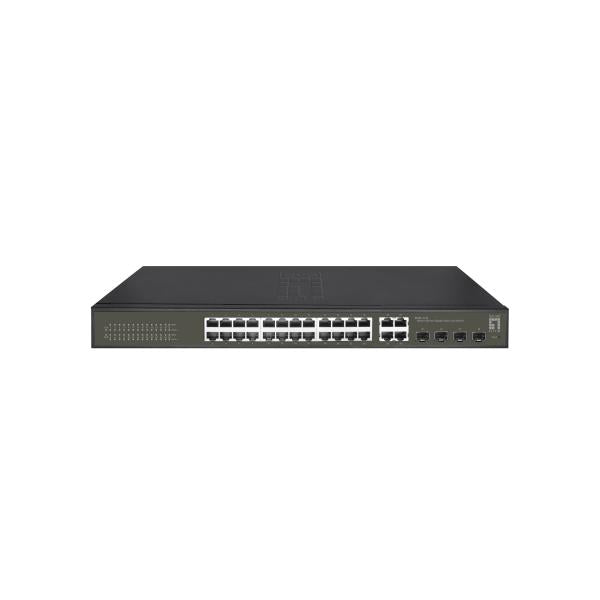 Afbeelding laden in galerijviewer, Levelone levelone ges-2128 hilbert 28-port gigabit lite switch, 24 x gigabit rj45, 4 x gigabit sfp rj45